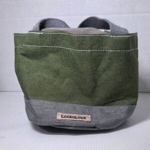 LocknLock Canvas Ammo Storage Lunch Bag Small Green Excellent Drawstring Tote